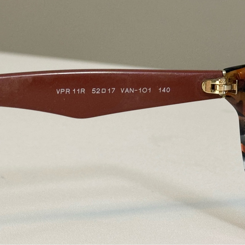 Prada VPR 11R Women's Designer Cat-Eye Eyeglasses Havana Tortoise 52-17-140 Lux - Picture 5 of 12